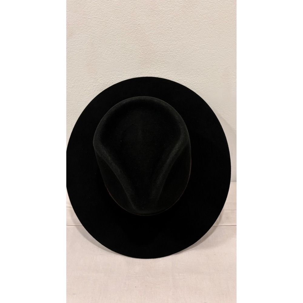 Goorin Bros Mens Black 100% Wool Wide Brim Fedora Hat Made in USA Large